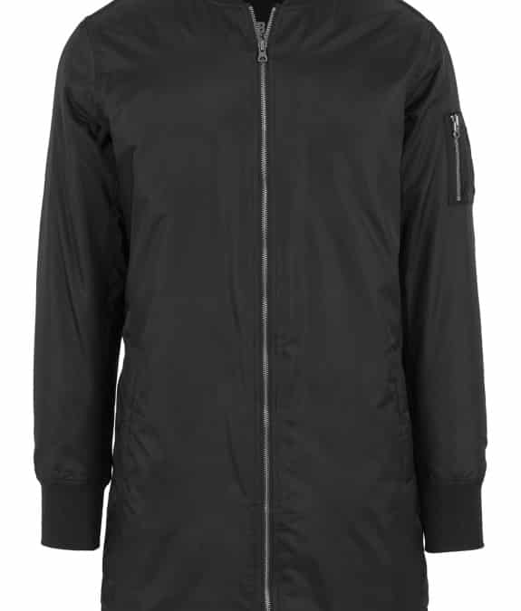 Long Bomber Jacket Black3